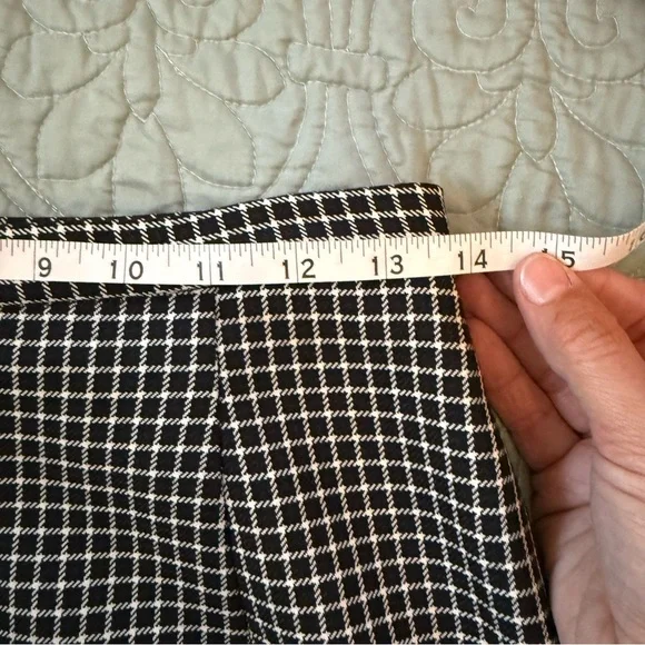 Vintage 90s Ann Taylor LOFT Black and White Checkered Skirt Size 8 Made In USA - Picture 5 of 9